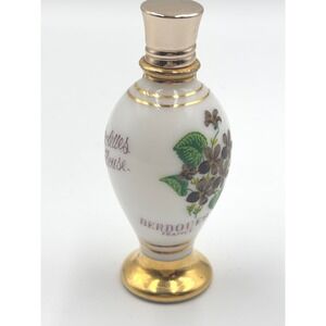 EMPTY Berdoues Violettes Toulouse France Perfume‎ Bottle Decorative Gold Accent